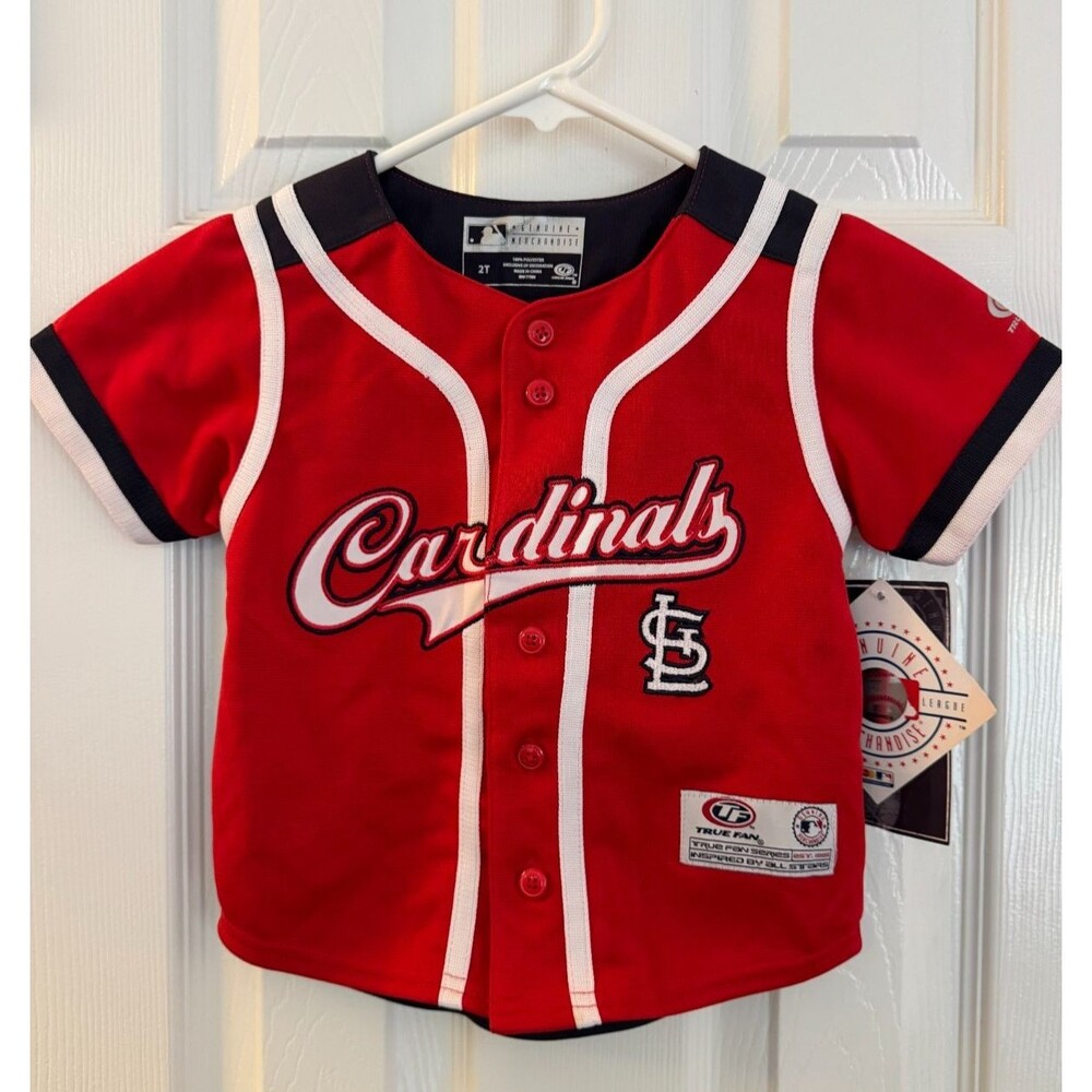 True Fan St. Louis Cardinals Baseball Jersey Toddler Sz 2T NWT Short Sleeve Red